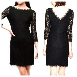 Babaton Black Lace 3/4 Sleeve Mini Dress Size 8 Aritzia